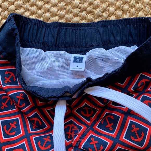 Janie and Jack Nautical Board Swim Trunks 4T - Picture 2 of 3